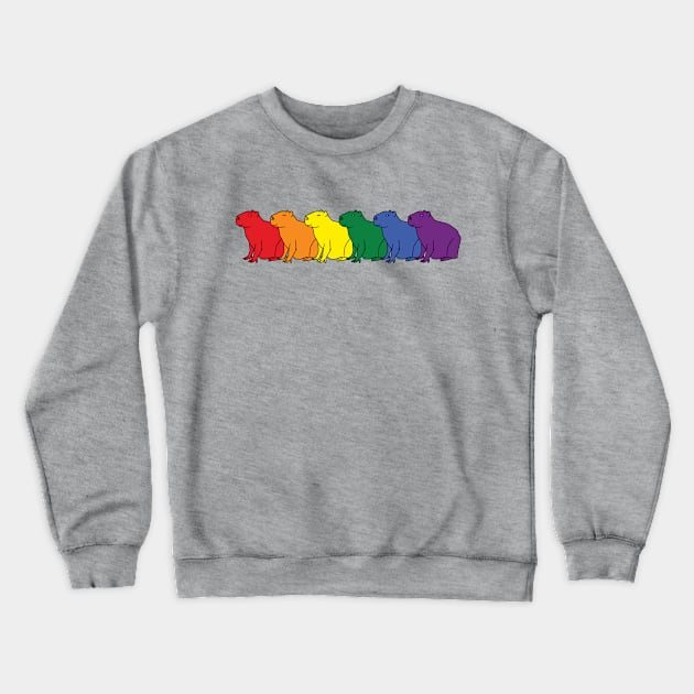 Capybara Pride Rainbow Crewneck Sweatshirt by ellenhenryart